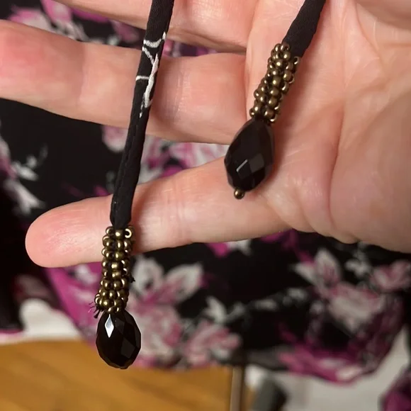 Roaman’s chiffon sheer arm sleeveless black underlies bodice pink black cream - Picture 2 of 14